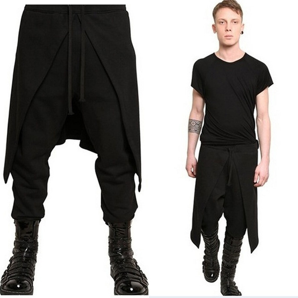 Black Punk Style Loose Pants for Spring ...